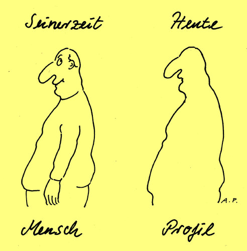 Cartoon: wandel (medium) by Andreas Prüstel tagged mensch,bürger,verbraucher,mensch,bürger,verbraucher