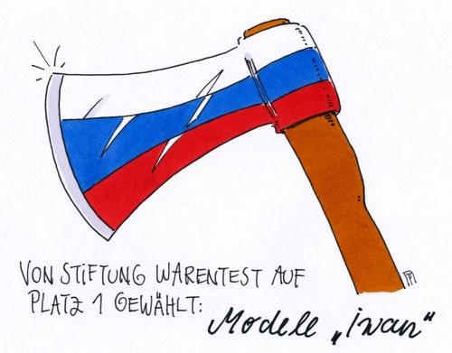 Cartoon: warentest (medium) by Andreas Prüstel tagged russland,usa,wahlbeeinflußung,hacker,putin,trump,axt,stiftung,warentest,cartoon,karikatur,andreas,pruestel,russland,usa,wahlbeeinflußung,hacker,putin,trump,axt,stiftung,warentest,cartoon,karikatur,andreas,pruestel