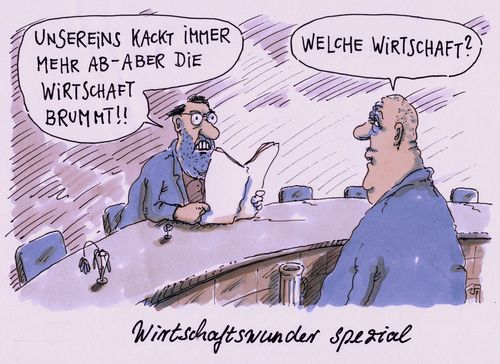 Cartoon: wirtschaft spezial (medium) by Andreas Prüstel tagged deutsche,wirtschaft,konjunktur,gastwirtschaft,abkacken,cartoon,karikatur,andreas,pruestel,deutsche,wirtschaft,konjunktur,gastwirtschaft,abkacken,cartoon,karikatur,andreas,pruestel