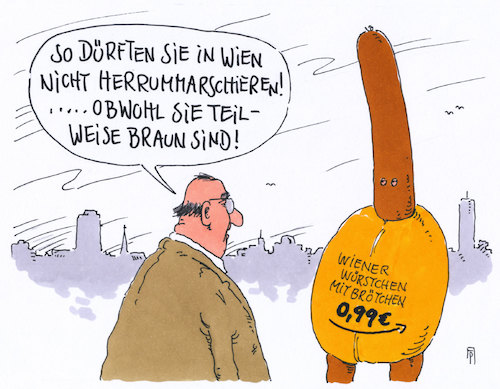 Cartoon: würstchen (medium) by Andreas Prüstel tagged österreich,wien,gesichtsverhüllungsverbot,wiener,würstchen,rechtspopulismus,cartoon,karikatur,andreas,pruestel,österreich,wien,gesichtsverhüllungsverbot,wiener,würstchen,rechtspopulismus,cartoon,karikatur,andreas,pruestel