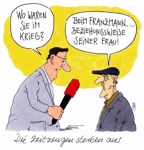 Cartoon: zeitzeuge (medium) by Andreas Prüstel tagged geschichte,zetzeugen,zweiter,weltkrieg,wehrmacht,frankreich,cartoon,karikatur,andreas,pruestel,geschichte,zetzeugen,zweiter,weltkrieg,wehrmacht,frankreich,cartoon,karikatur,andreas,pruestel