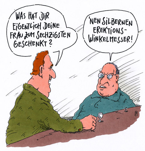 Cartoon: zum sechzigsten (medium) by Andreas Prüstel tagged geburtstag,geburtstagsgeschenk,sechzigster,ehefrau,erektion,erektionswinkelmesser,potenz,cartoon,karikatur,andreas,pruestel,geburtstag,geburtstagsgeschenk,sechzigster,ehefrau,erektion,erektionswinkelmesser,potenz,cartoon,karikatur,andreas,pruestel