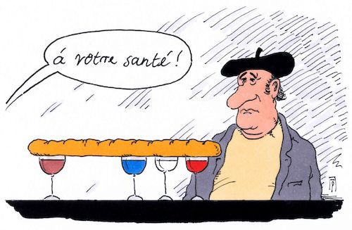 Cartoon: zum wohl (medium) by Andreas Prüstel tagged frankreich,präsidentschaftswahlen,cartoon,karikatur,andreas,pruestel,frankreich,präsidentschaftswahlen,cartoon,karikatur,andreas,pruestel