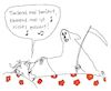 Cartoon: 1000mal (small) by Andreas Prüstel tagged tod,sterben,sterbebett,songtext,klaus,lage,cartoon,karikatur,andreas,pruestel