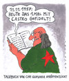 Cartoon: che intim (small) by Andreas Prüstel tagged che guevara fidel castro cuba revolution tagebuch