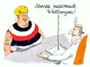 Cartoon: diagnose (small) by Andreas Prüstel tagged arzt,patientin,wallungen,nationale,deutschnational,rechtsextrem,neonazis,cartoon,karikatur,andreas,pruestel