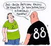 Cartoon: doppelt (small) by Andreas Prüstel tagged neonazi,rechtsradikal,hitlergruß,achtundachtzig,cartoon,karikatur,andreas,pruestel