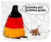 Cartoon: ewiges deutschland (small) by Andreas Prüstel tagged kanzlerin,merkel,zitat,budestagsdebatte,immigration,flüchtlingspolitik,islam,burka,muslima,cartoon,karikatur,andreas,pruestel
