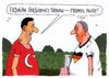 Cartoon: fahnen (small) by Andreas Prüstel tagged erdogan,türkei,großkundgebung,fahnen,deutschtürken,erdoganfans,merkel,suff,cartoon,karikatur,andreas,pruestel