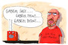 Cartoon: gabriel sagt ... (small) by Andreas Prüstel tagged spd,gabriel,präsenz,interviews,aussagen,parteichef,schulz,cartoon,karikatur,andreas,pruestel