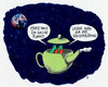 Cartoon: geiler planet (small) by Andreas Prüstel tagged erde,welt,weltall,universum,außerirdische,verblödung,postfaktisch,cartoon,karikatur,andreas,pruestel