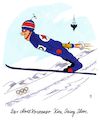 Cartoon: kim swing slim (small) by Andreas Prüstel tagged olympia,südkorea,pyeongchang,nordkorea,atomraketen,skisprung,cartoon,karikatur,andreas,pruestel