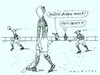 Cartoon: mitziehen (small) by Andreas Prüstel tagged fußball,antisemitismus