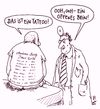 Cartoon: ooh ooh (small) by Andreas Prüstel tagged arzt,patient,offenes,bein,tattoo,andrea,berg,cartoon,karikatur,andreas,pruestel