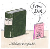 Cartoon: sittenverfall (small) by Andreas Prüstel tagged lesen buch kochbuch tvkochshow lafer lichter nitzsche