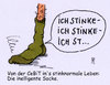Cartoon: socke (small) by Andreas Prüstel tagged cebit,hannover,messe,intelligente,kleidung,socke,gestank,cartoon,karikatur,andreas,pruestel