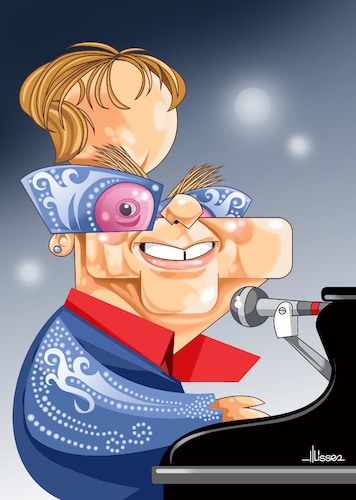 Cartoon: Elton John (medium) by Ulisses-araujo tagged elton,john