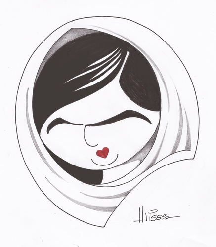 Cartoon: Malala Yousafzai (medium) by Ulisses-araujo tagged malala,yousafzai,caricature