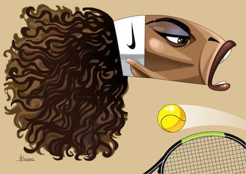Cartoon: Serena Williams (medium) by Ulisses-araujo tagged serena,williams,tennis,caricature