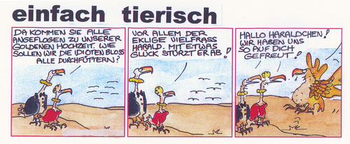 Cartoon: Absolut tierisch! (medium) by Peter Gatsby tagged tierwelt,tierwelt,schnitzel,jägerschnitzel,tiere,hase,restaurant,gastronomie