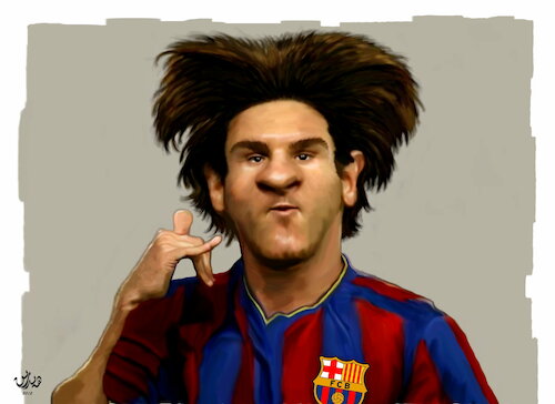 Cartoon: Lionel Messi (medium) by handren khoshnaw tagged handren,khoshnaw