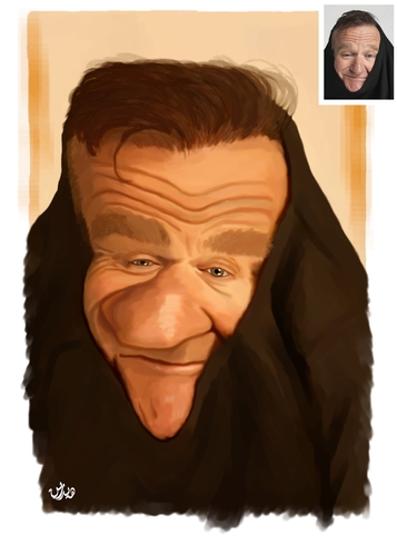 Cartoon: Robin Williams (medium) by handren khoshnaw tagged handren,khoshanw