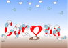 Cartoon: corona virus  saving ourselves (small) by handren khoshnaw tagged handren,khoshnaw,cartoon,coronavirus,masks,protecting,heart,love