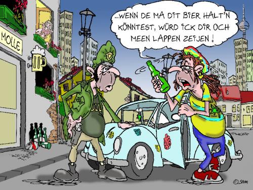 Cartoon: polizei 3 (medium) by sam tagged charackter,catoon,frau,mann,home,beziehung,bunt,woman,man