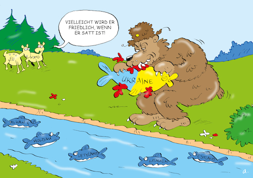 Cartoon: Bärendienst (medium) by astaltoons tagged putin,ukraine,krieg,putin,ukraine,krieg