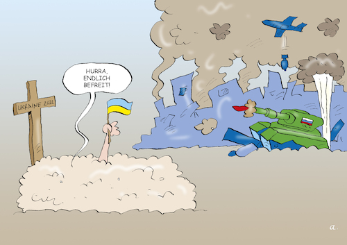 Cartoon: Befreiung (medium) by astaltoons tagged putin,ukraine,krieg,putin,ukraine,krieg