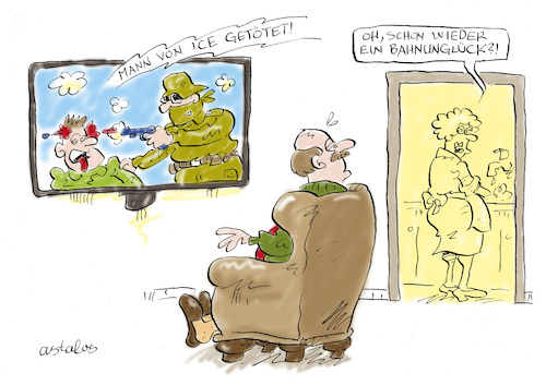 Cartoon: Deutungen (medium) by astaltoons tagged ice,migranten,trump,ice,migranten,trump