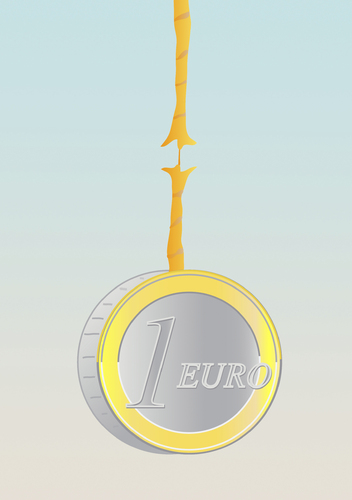 Cartoon: Euro (medium) by astaltoons tagged eurokrise,seil,faden,reissen