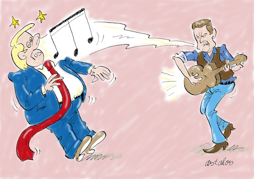 Cartoon: Gib Laut (medium) by astaltoons tagged trump,springsteen,trump,springsteen