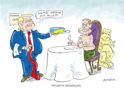 Cartoon: Prompte Bedienung (medium) by astaltoons tagged trump,ukraine,putin,trump,ukraine,putin