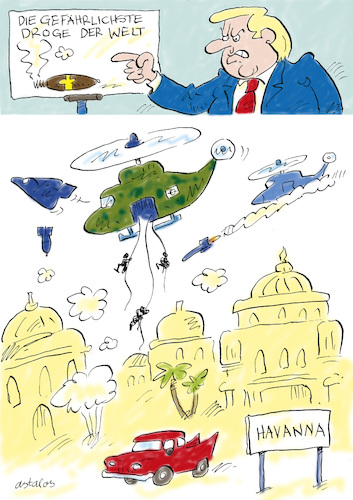 Cartoon: Schall und Rauch (medium) by astaltoons tagged trump,kuba,trump,kuba