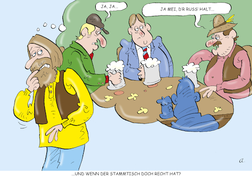 Cartoon: Stammtisch (medium) by astaltoons tagged putin,krieg,stammtisch,putin,krieg,stammtisch
