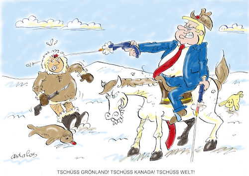Cartoon: Tschüß (medium) by astaltoons tagged trump,grönland,welt,trump,grönland,welt