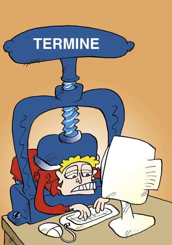 Cartoon: Wirtschaft (medium) by astaltoons tagged wirtschaft,termindruck,arbeitsdruck,stress,presse,computer,am,ende,termine