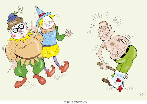 Cartoon: Zirkus (medium) by astaltoons tagged putin,krieg,steinmeier,scholz,putin,krieg,steinmeier,scholz