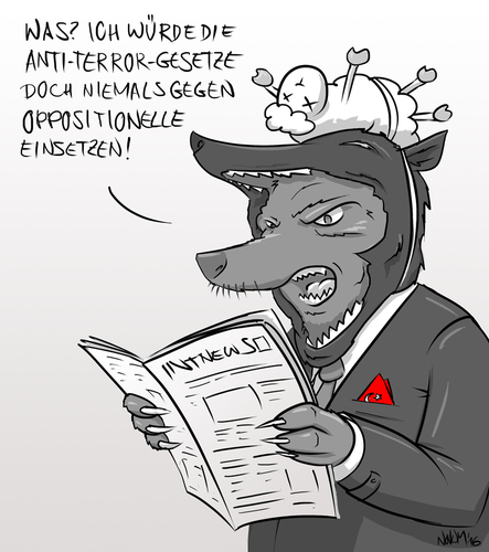 Cartoon: Erdowolf (medium) by INovumI tagged erdogan,türkei,antiterrorgesetz,eu,visafreiheit