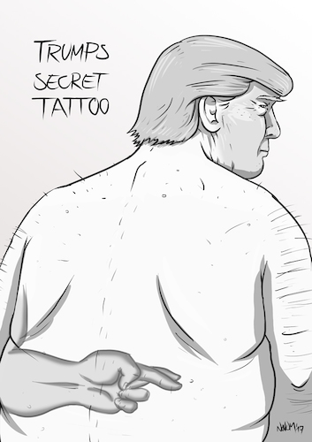 Cartoon: Trumps secret tattoo (medium) by INovumI tagged donald,trump,fake,fakenews,alternativefakts