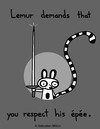 Cartoon: Lemur and his Epee (small) by sebreg tagged lemur,silly,fun,macabre,humor