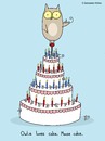 Cartoon: Mouse Cake. (small) by sebreg tagged mouse,owl,cake,birthday,silly,fun,macabre