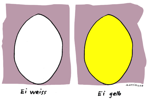 Cartoon: Eierkunde (medium) by Mattiello tagged eier,eiweiss,eigelb,dotter,spiegelei,osterei,ostern,karfreitag,ostersonnteag,eier,eiweiss,eigelb,dotter,spiegelei,osterei,ostern,karfreitag,ostersonnteag