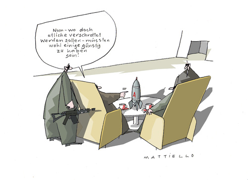 Cartoon: Gelegenheit (medium) by Mattiello tagged atomabrüstung,bomben,weiterverbreitung,terrorismus,waffenschieber,bomben,atomabrüstung,weiterverbreitung,terrorismus,waffenschieber,krieg,terror,terroristen
