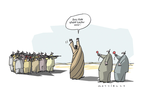 Cartoon: Mein Volk (medium) by Mattiello tagged gaddafi,libyen,gaddafi,libyen,politiker,volk