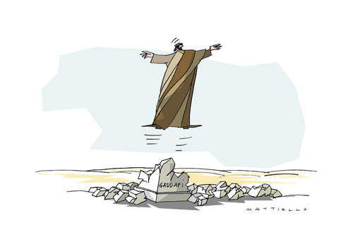 Cartoon: Stehvermögen (medium) by Mattiello tagged libyen,gaddafi,libyen,gaddafi,krieg,militär