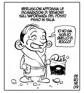 Cartoon: Berlusconi e il posto fisso (medium) by OniBaka tagged berlusconi,tremonti