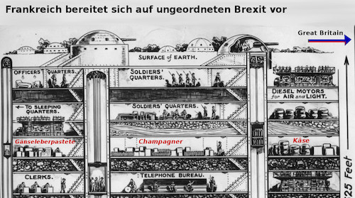 Cartoon: allons (medium) by ab tagged europa,eu,england,brexit,frankreich,grenze,zoll,verteidigung,abwehr