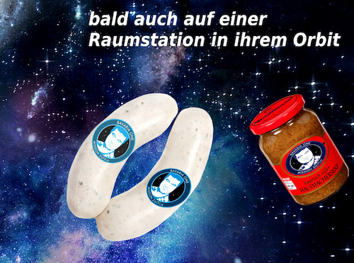 Cartoon: astroschmankerl (medium) by ab tagged bavaria,one,söder,logo,weltraum,bayern,essen,weißwurst,senf